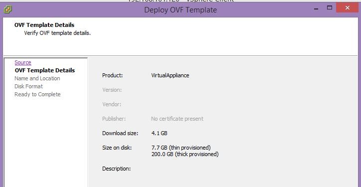 OVF Template details