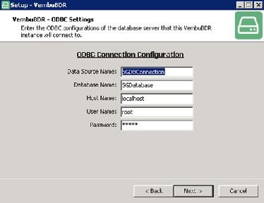 configuring ODBC connection