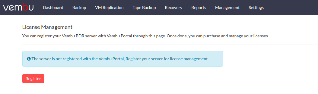 register to sign in with Vembu Portal Account