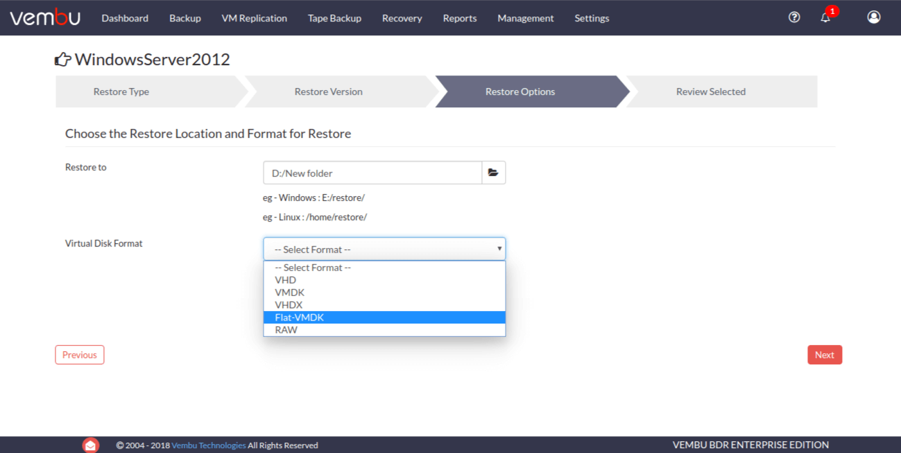 Restore-options